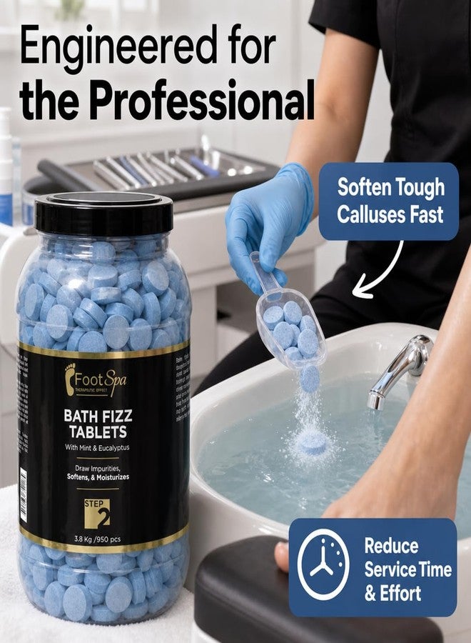 footspa Foot Spa Professional Pedicure Soak - Functional Pre-Treatment for Pedicures with One 8 lb Jar for 950 tablets, Effortlessly Dissolves Hardened Skin for a Smooth, Clean Canvas - 128 Ounce - Image 4