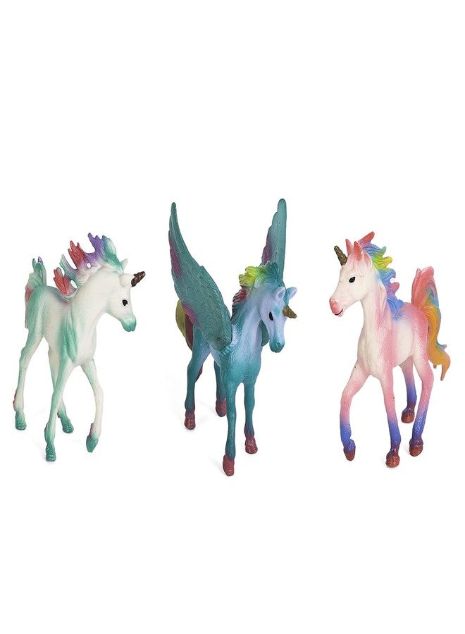 هامليز مجموعة ألعاب يونيكورن من هامليز ماجيكال ميدوز - عبوة من 3 مجسمات حيوانات خيالية للأطفال من عمر 3 سنوات فما فوق | مجموعة لعب إبداعية مع يونيكورن ملونة | مجسم يونيكورن قابل للتجميع - Image 1