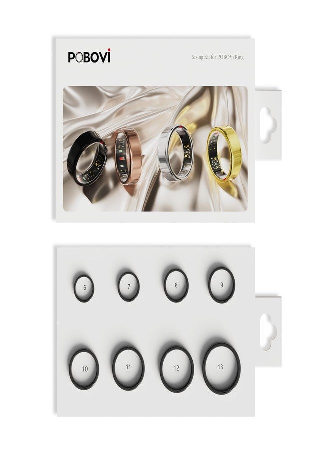 POBOVi Sizing Kit-Size First Before You Buy - Choose from 8 Sizes - Sizes 6 to 13 - Find The Perfect Ring Size Smart Ring Sizer - Image 1
