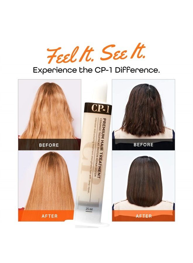 Premium Professional Hair Mask Deep Conditioning Keratin Protein Hair Treatment for Dry Damaged Hair, Ceramide Repair System 25ml x 4 Tubes, free additional 4 travel packs