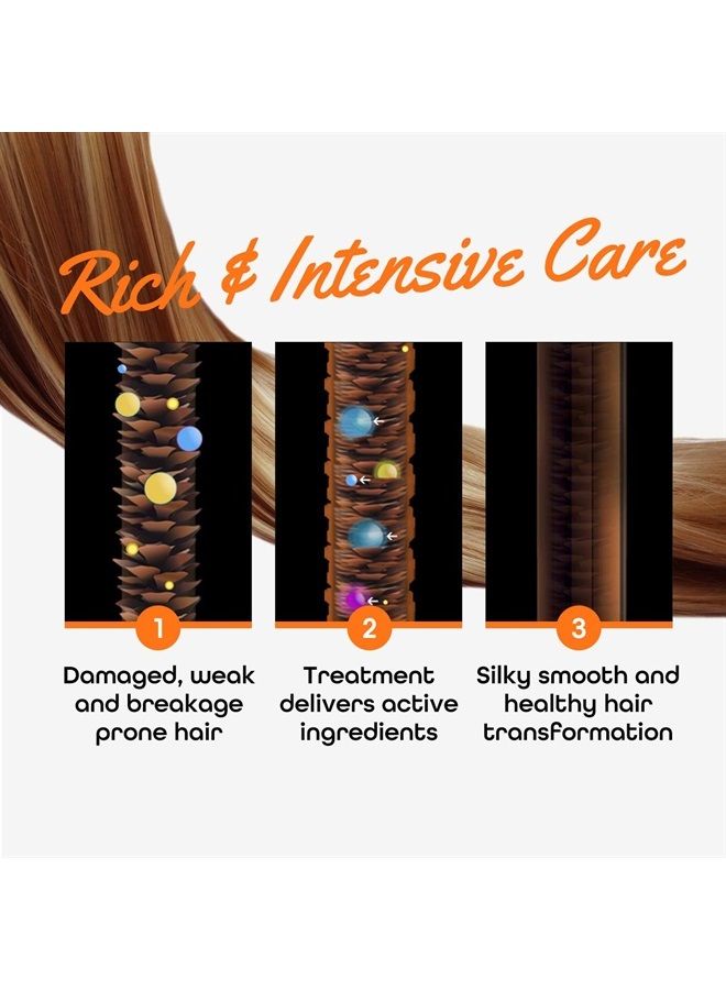 Premium Professional Hair Mask Deep Conditioning Keratin Protein Hair Treatment for Dry Damaged Hair, Ceramide Repair System 25ml x 4 Tubes, free additional 4 travel packs