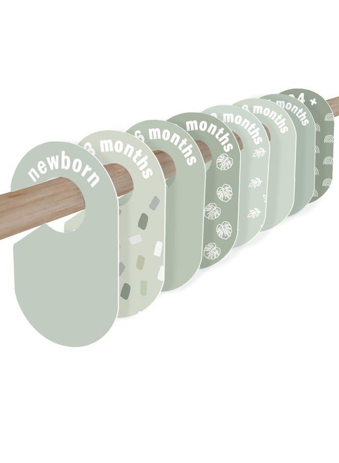 eoscasely Baby Closet Dividers 8 Pack – Baby Clothes Organizer, Green Leaf Baby Closet Organizer for Neutral Nursery, Baby Clothes Dividers for Closet (Green) - Image 1