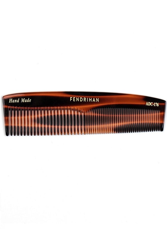 Fendrihan Hand Finished Double Tooth Comb for Men, Faux Tortoise (6.7 Inches) - Image 2
