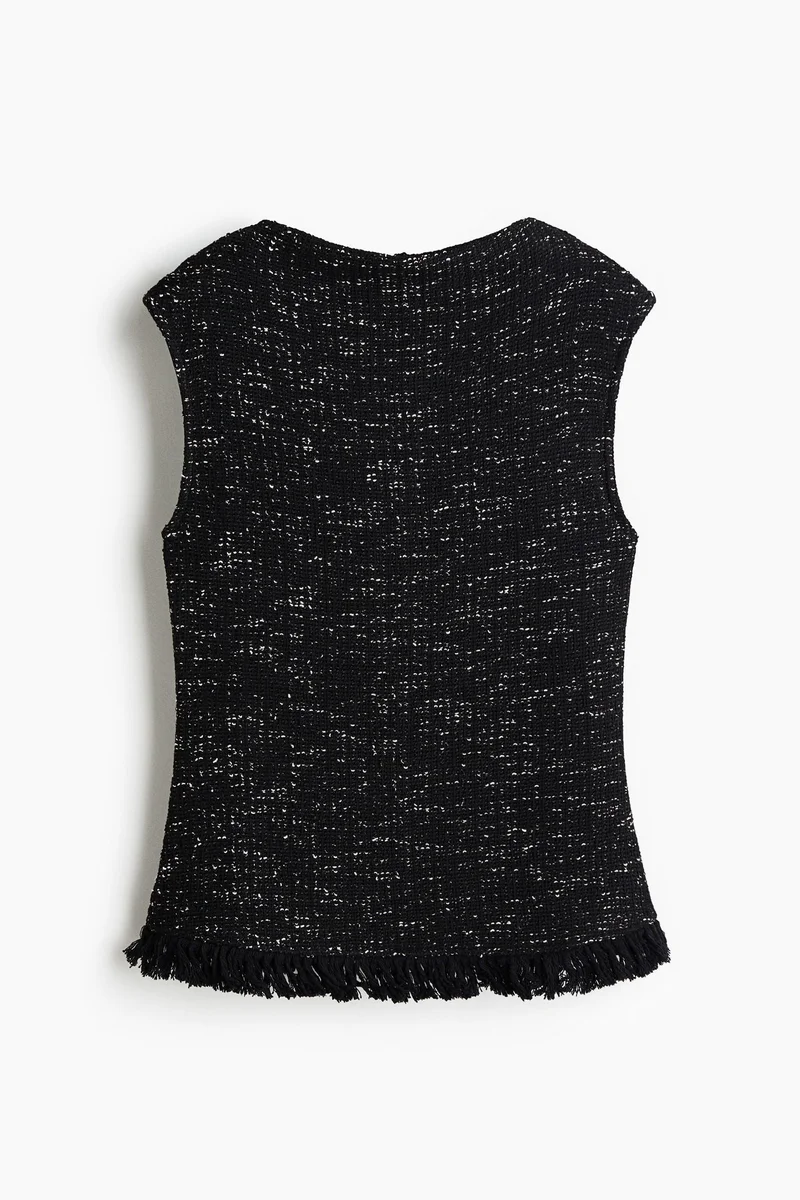 اتش اند ام بلوزة بحواف مزينة بشراشيب