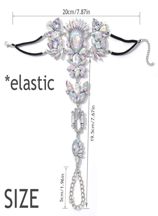 Woeoe Rhinestone Anklet Silver Crystal Barefoot Sandals Foot Chain Pearl Anklets Foot Chain Beach Foot Charm Jewelry for Women - Image 3