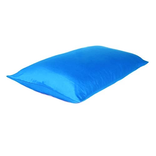 Oussum Satin Silk Pillowcase Pillow Case Covers with Envelop Closure for Hair and Skin Home Bed Decor Set of 2 Pillowcase Free 3 pcs scrunchies (Standard, Blue Aster) - Image 5