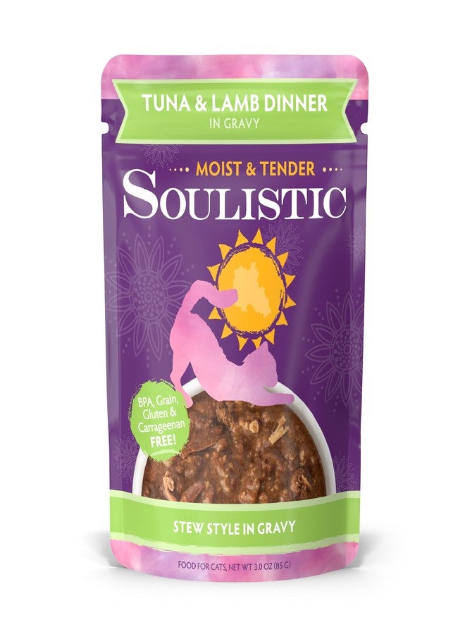 Soulistic وجبة تونة ولحم ضأن من سوليستيك، رطبة وطرية، في مرق اللحم، عبوة 8 أكياس (3 أونصة). - Image 1