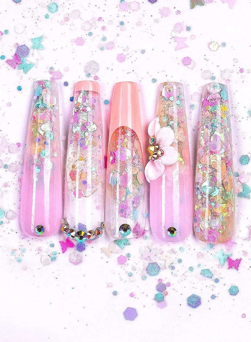 brunson Glittered Acrylic Powder 30g Acrylic Nail Powder Polymer Professional Acrylic Powder For Salon Effect Nail Extension French Manicure Nail Carving - Image 2