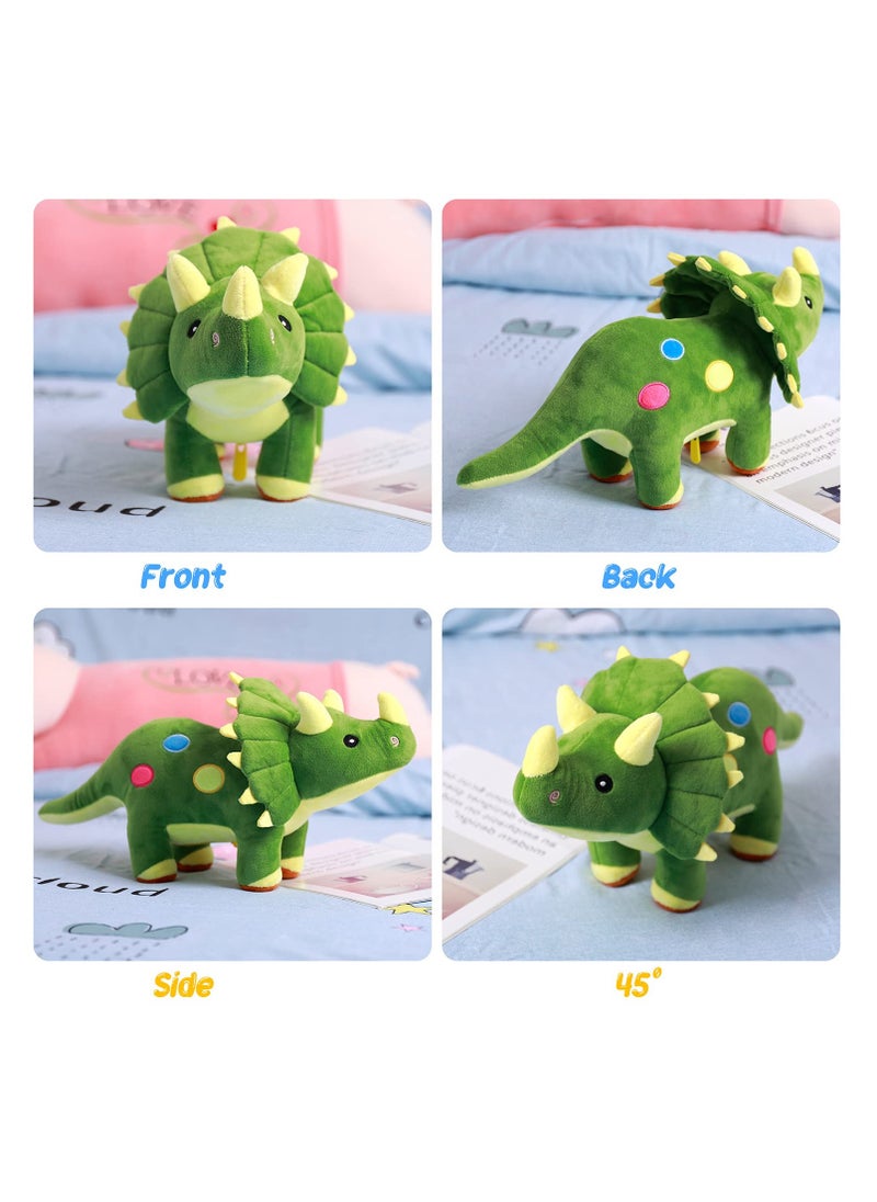 SYOSI Dinosaur Plush Toy, 16" Stuffed Animal Triceratops Throw Plushie Pillow Doll Soft Green Fluffy Friend Hugging Cushion Present Soft Plush Stuffed Animal Dino Plushie for Every Age & Occasion  - Image 3