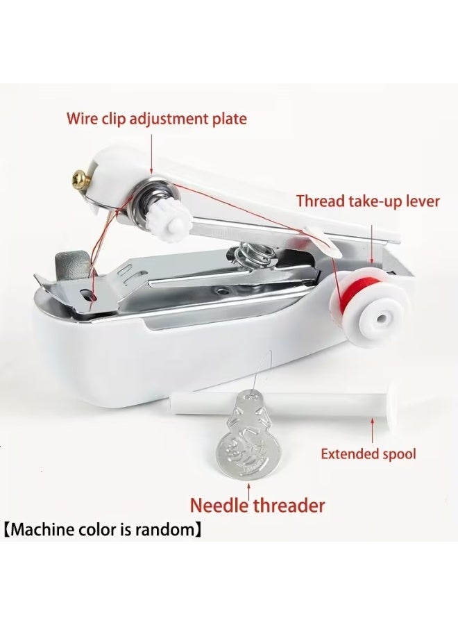 Home Clearance Sale Portable Handheld Sewing Machine Set, Includes 1 Mini Portable Sewing Machine and 2 Free Gifts - Easy Manual Stitching for Home Use, Random Color - Image 2