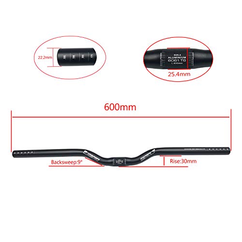 BNVB 25.4mm Lightweight Aluminum Alloy MTB Bike Handlebar Cycling Bicycle Riser/Flat Bar 600mm Long for Mountain Bike - Image 2