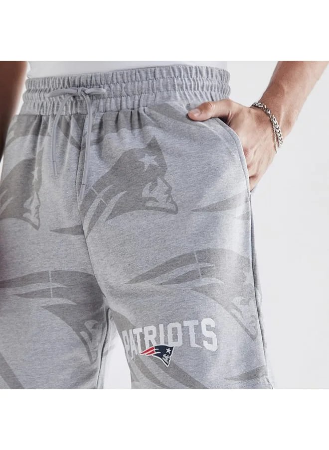 FAV The New England Patriots Print Shorts with Drawstring Closure