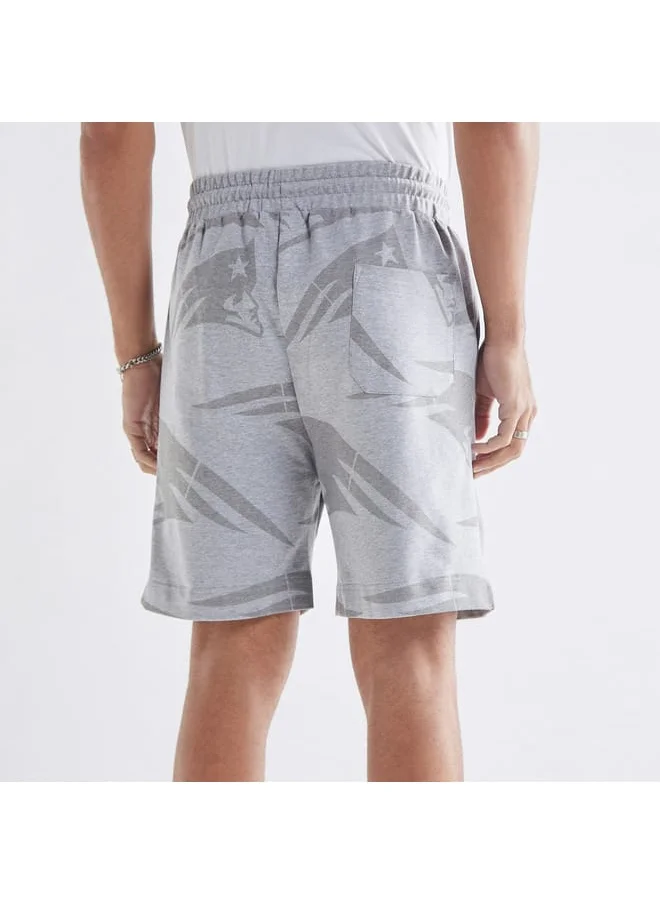 FAV The New England Patriots Print Shorts with Drawstring Closure