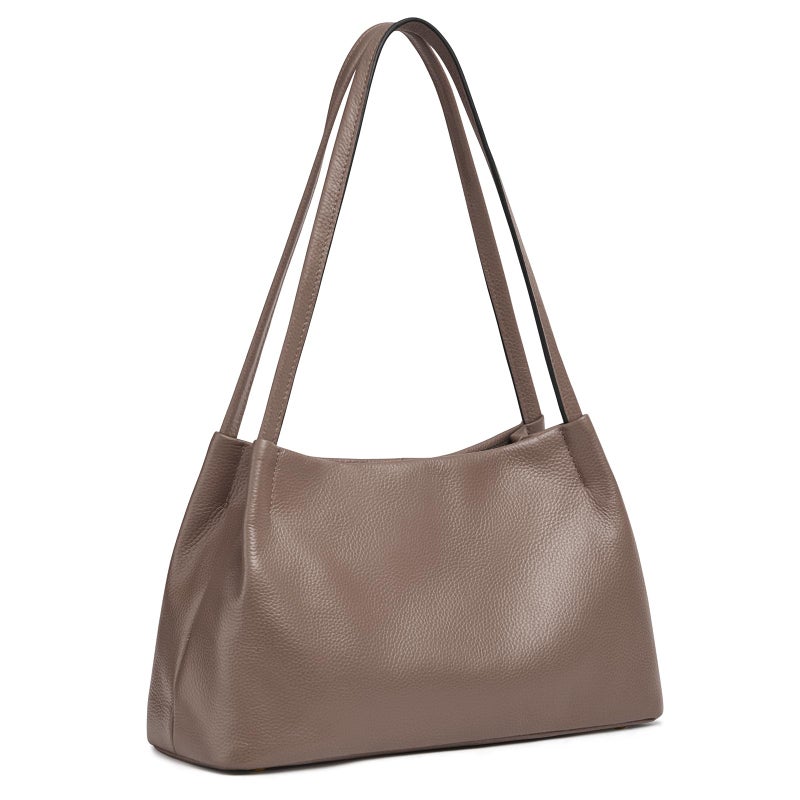 Kattee Leather Purses and Handbags for Women, Soft Genuine Leather Shoulder Hobo Bags with Top Magnetic Snap Closure Khaki - Image 1
