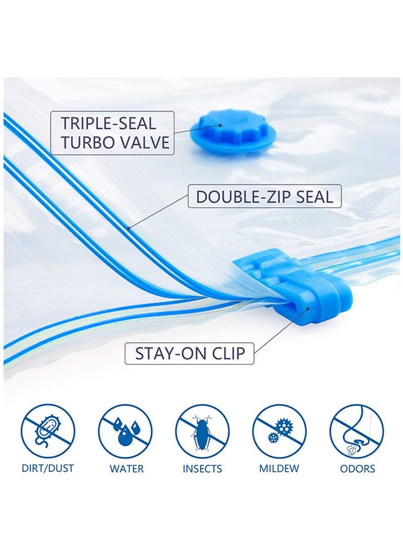 Vacuum Storage Bags for Bedding, Pillows, Towel, Clothes Space Saver Travel Storage Bag With Hand-Pump,Vacuum Bag Package, 50x70CM, Pack of 6 - Image 3