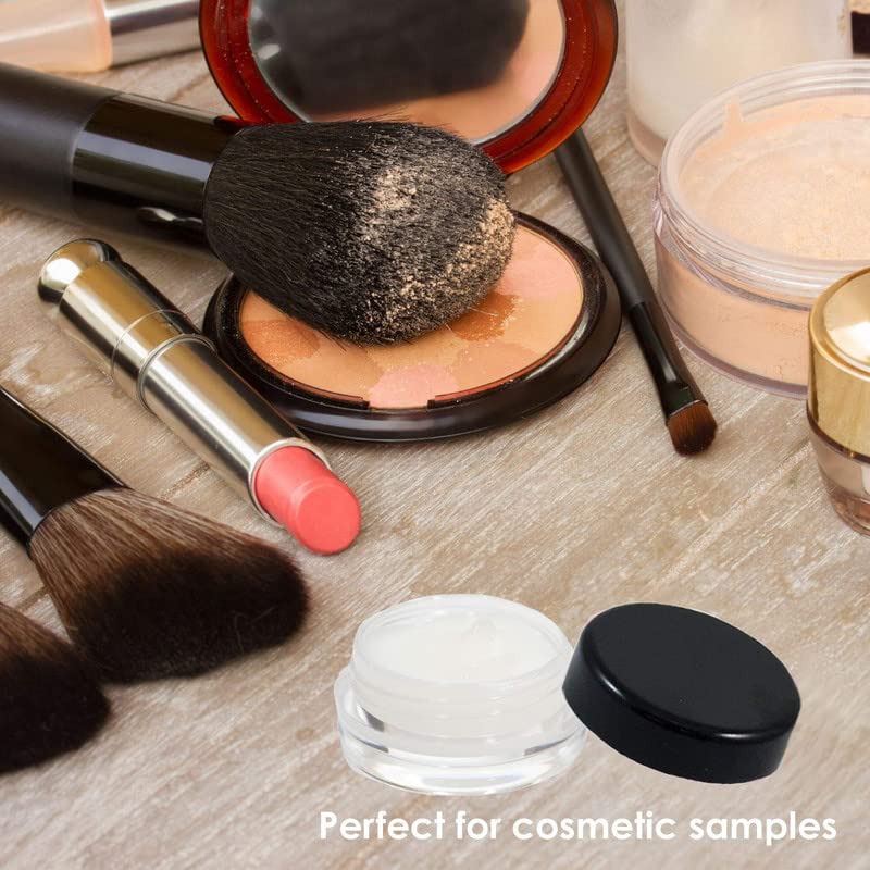 M.C. PIPWALA MC PIPWALA Empty Acrylic San Jar Transparent Cosmetic Container with Leakproof Inner lids for Lip Balms Lip Scrubs Body Butters Eyeshadow Makeup DIY Cosmetics Beauty Products 100pcs  - Image 3