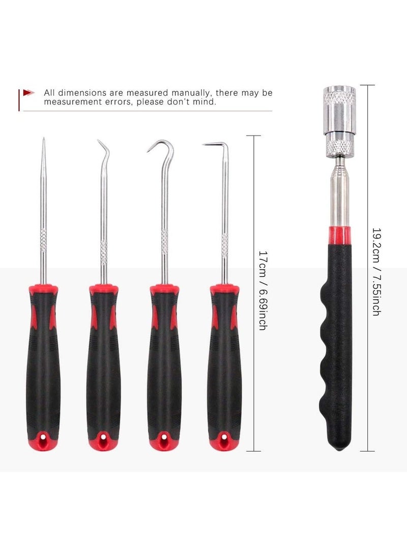 10 Pcs Long Hook and Pick Set with Magnetic Telescoping Tool, Precision Scraper & Gasket Puller for Automotive Repair - Image 3