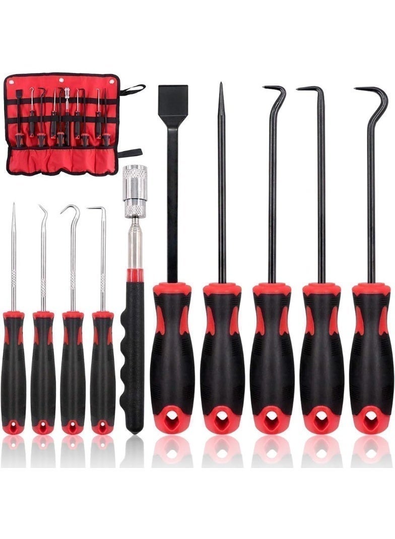 10 Pcs Long Hook and Pick Set with Magnetic Telescoping Tool, Precision Scraper & Gasket Puller for Automotive Repair - Image 1