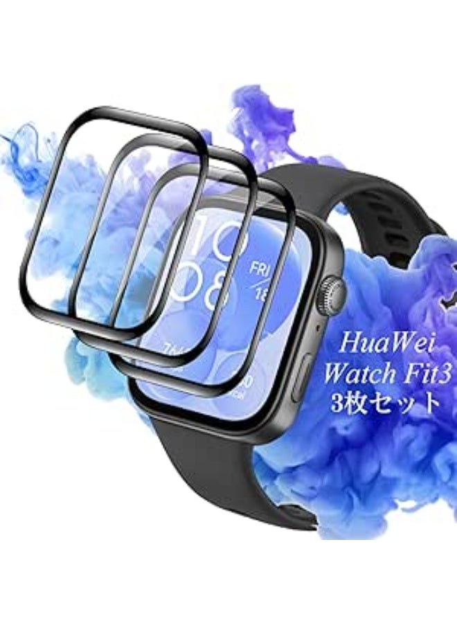 [3 Pieces] Screen Protector For Huawei Watch Fit 3, Anti-Glare Soft TPU Screen Protector For Huawei Watch Fit 3 - Image 1
