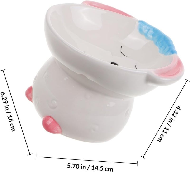 Elevated Ceramic Cat Bowl with Raised Base, Porcelain Pet Food and Water Dish, Ergonomic Raised Feeding Bowl for Indoor Cats and Kittens - Image 2