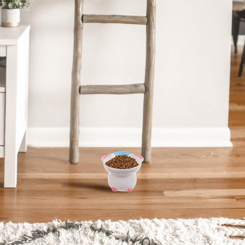 Elevated Ceramic Cat Bowl with Raised Base, Porcelain Pet Food and Water Dish, Ergonomic Raised Feeding Bowl for Indoor Cats and Kittens - Image 3