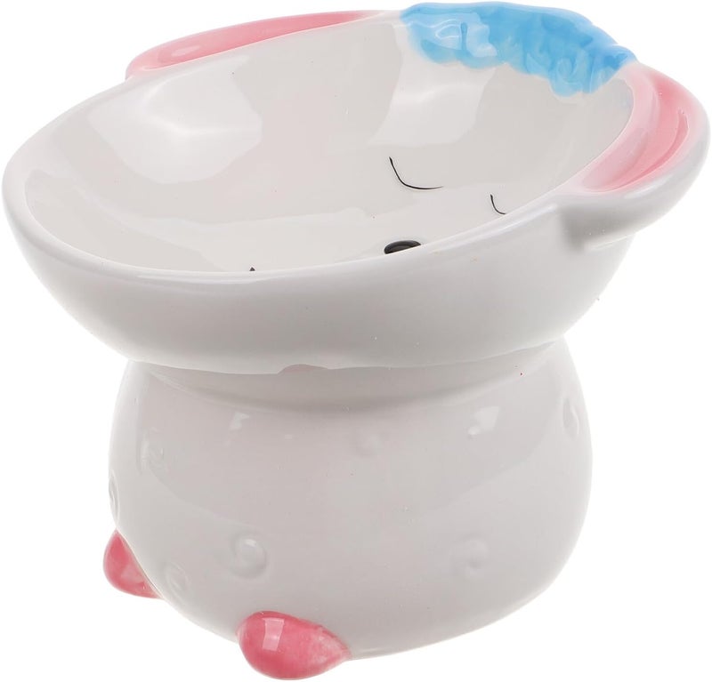 Elevated Ceramic Cat Bowl with Raised Base, Porcelain Pet Food and Water Dish, Ergonomic Raised Feeding Bowl for Indoor Cats and Kittens - Image 1