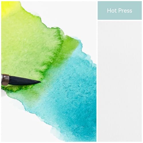 Lightwish Watercolor Sketchbook, 100% Cotton Hot Press Art Supplies Watercolor Paper Journal 3.8 * 5.1In, 2 Pack 40 Sheets (140lb/300gsm), Acid-Free for Watercolors, Gouache, Acrylics(Grey Blue) - Image 5