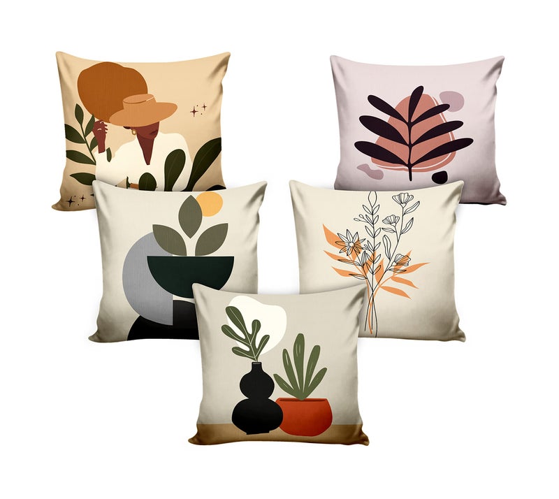 Ultimate Trends Polyester Digital Modern Printed Cushion Cover 20x20 Set of 5, Multi Color(UTCC-New-03_20) - Image 2