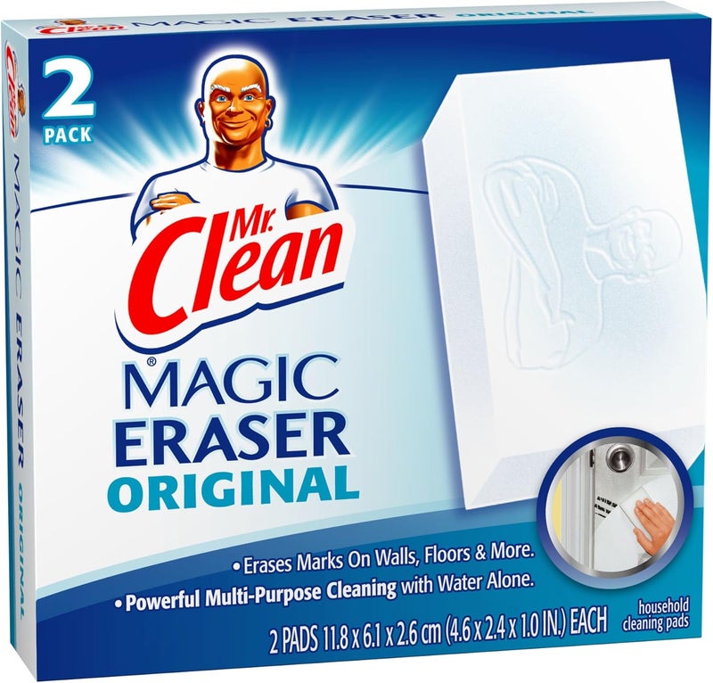 Mr. Clean Magic Eraser Original, 2 Count (Pack of 3) - Powerful Multi-Purpose Cleaning Pads