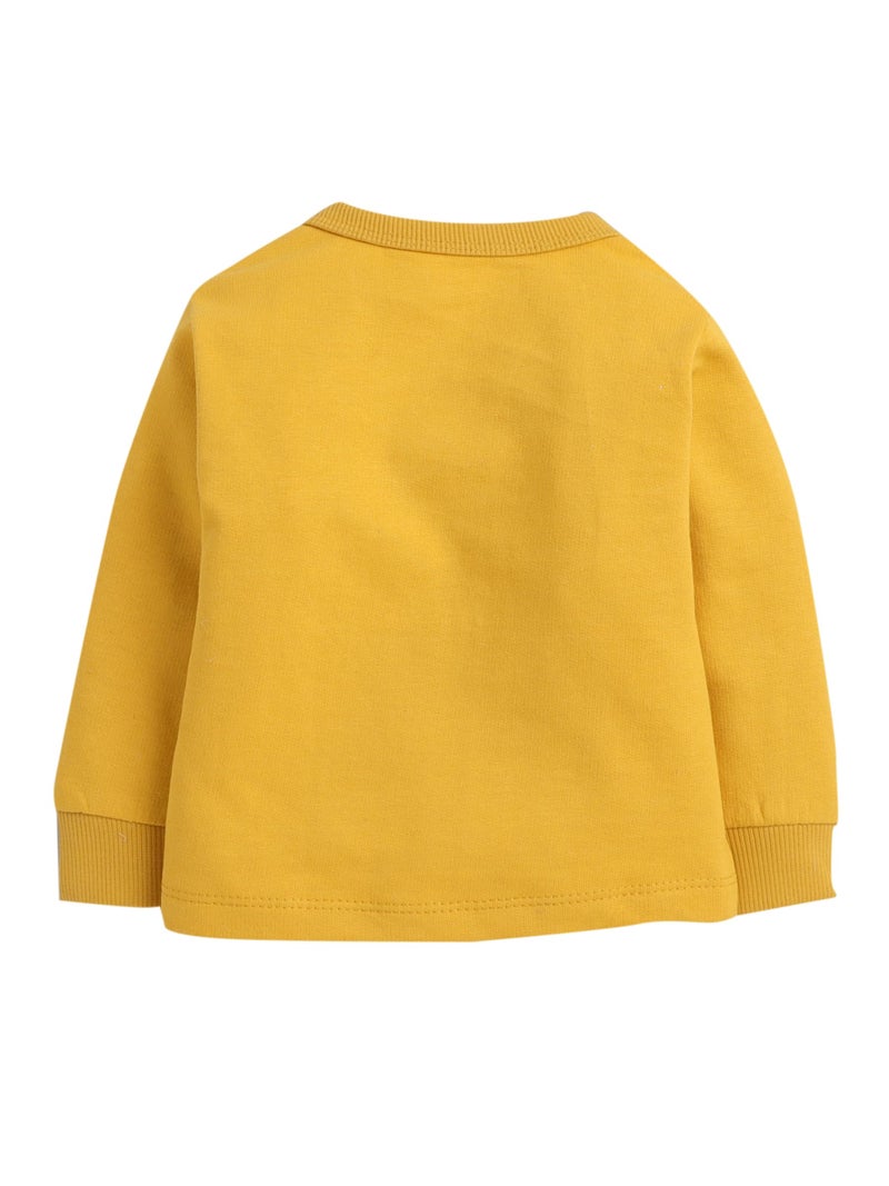 EIO Clothing fleece Track Suit for Baby Boys & girls - Unisex Clothing sets Full Sleeve T-shirt & Pant (3-6 Months, Yellow) - Image 4