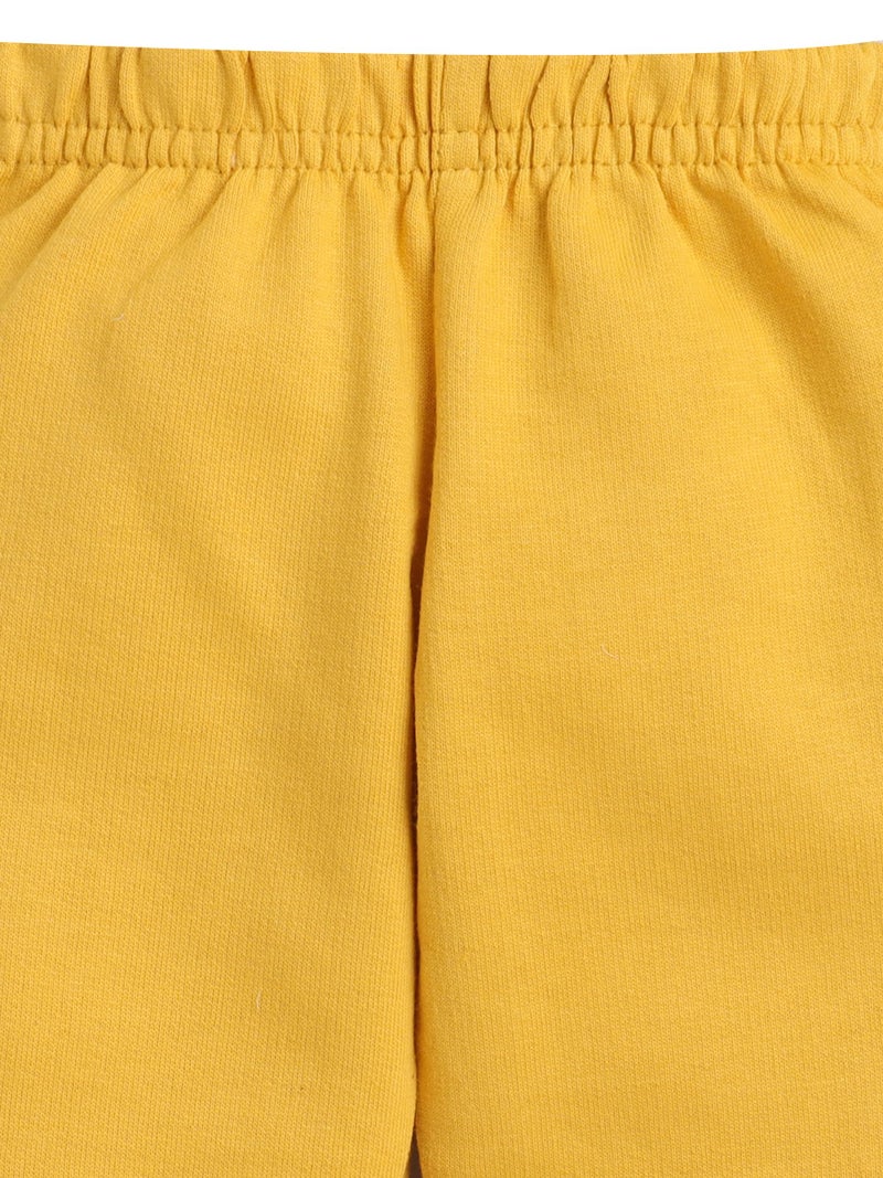 EIO Clothing fleece Track Suit for Baby Boys & girls - Unisex Clothing sets Full Sleeve T-shirt & Pant (3-6 Months, Yellow) - Image 3