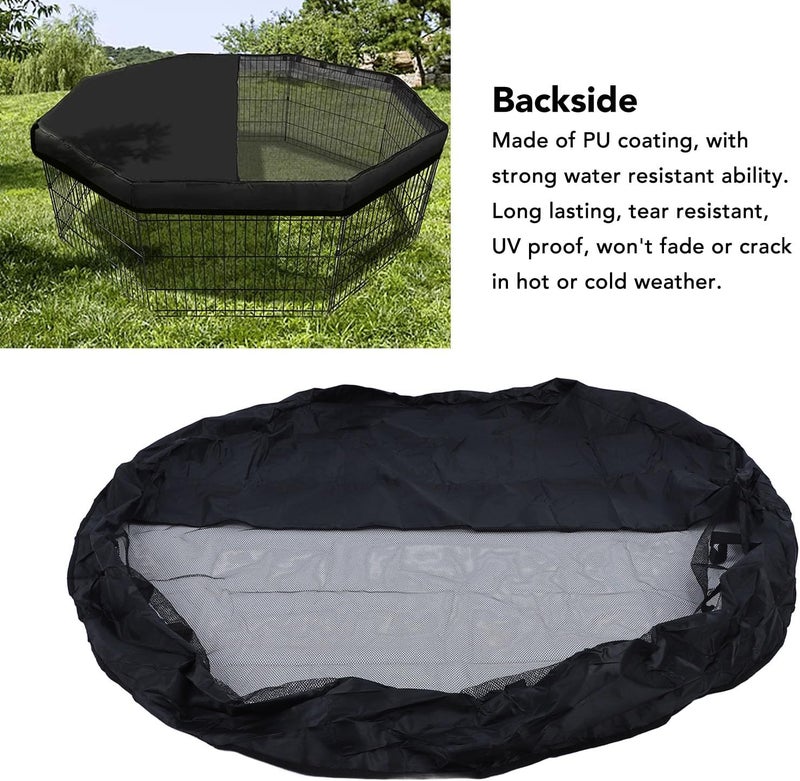 Zerodis Dog Pen Cover, Octagonal Oxford Cloth Pet Pen Proof Half Mesh Dog Playpen Top Cover Protecting Them from Harm by Other Animals Outdoors Fits 8 Panels 24 Inch Width Octagonal Pet - Image 3