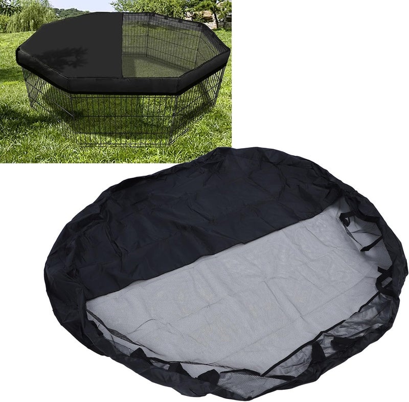 Zerodis Dog Pen Cover, Octagonal Oxford Cloth Pet Pen Proof Half Mesh Dog Playpen Top Cover Protecting Them from Harm by Other Animals Outdoors Fits 8 Panels 24 Inch Width Octagonal Pet - Image 4
