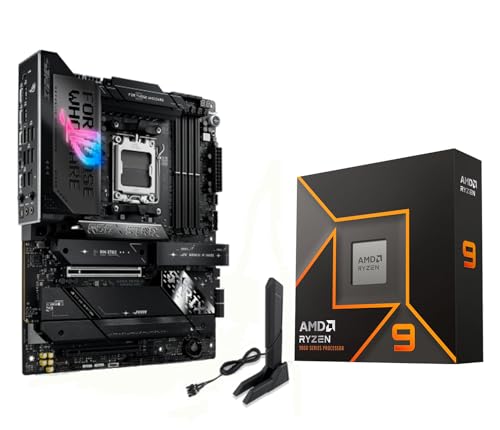 MICRO CENTER AMD Ryzen 9 9900X CPU Processor with ASUS ROG Strix X870E-E R2 Gaming WiFi ATX Motherboard (WiFi 7, 5X M.2, PCIe 5.0, USB4 Type-C) - Image 1