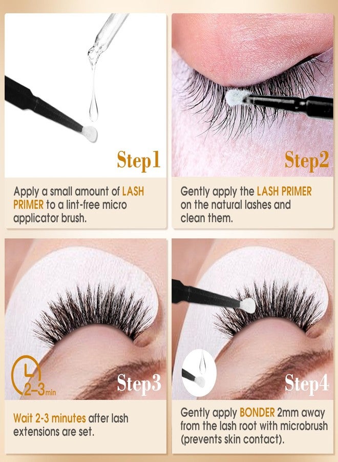 Miuffue Lash Bonder and Primer Kit for Eyelash Extensions, Glue Accelerator Lash Sealant, Eyelash Extension Primer Protein Oil Remover, Adhesive Makeup Tools for Professional Use (15ml+15ml) - Image 5