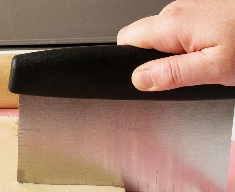 Cestari Dough Scraper : Professional Quality Heavy Duty Multi-Purpose Stainless Steel Bench Scraper, Perfect for Pastry, Pizza Dough, Bread Baking (6" Straight Edge) - Image 2
