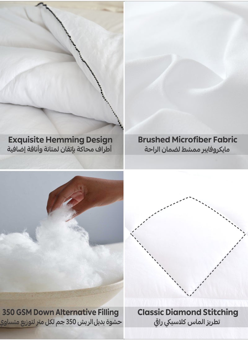 Donetella Comforter Duvet Insert – Size 160x220 cm – All Season Quilt with 350 GSM Soft Luxury Down Alternative Filling – Diamond Quilted for Single Bed  - Image 5