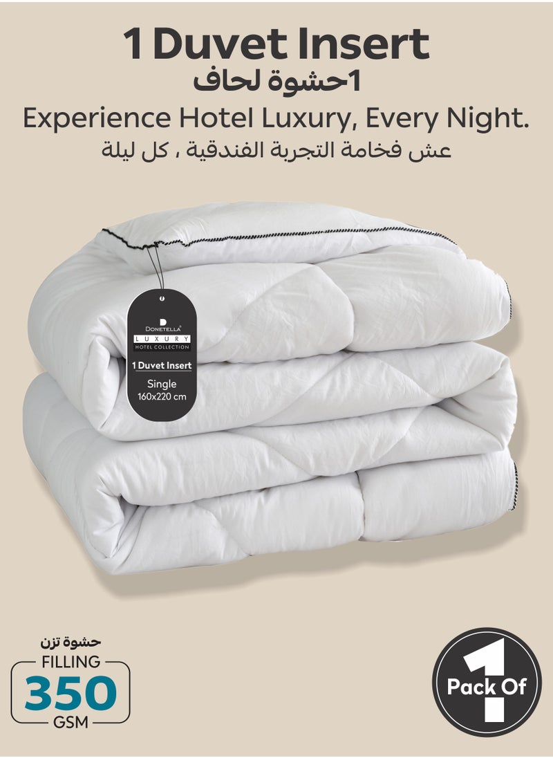 Donetella Comforter Duvet Insert – Size 160x220 cm – All Season Quilt with 350 GSM Soft Luxury Down Alternative Filling – Diamond Quilted for Single Bed  - Image 1