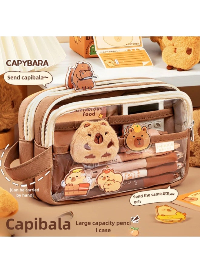 5PCS Large Capacity Transparent Stationery Gift Set Multi-Layer Pencil Case School Supplies Set for Boys and Girls Students - Image 5