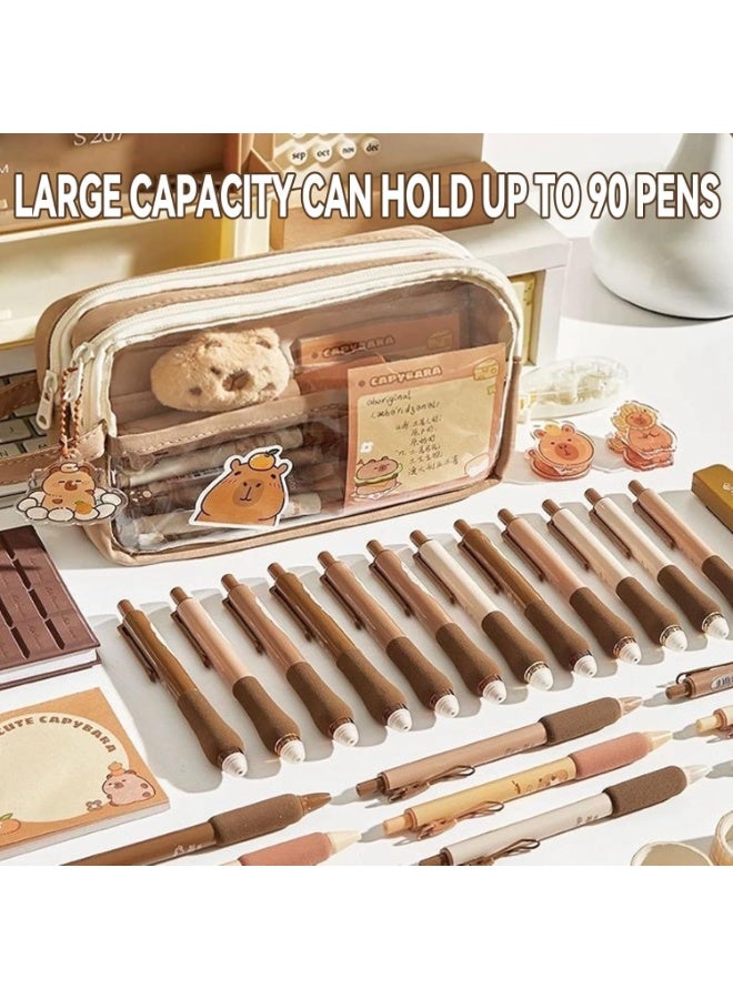5PCS Large Capacity Transparent Stationery Gift Set Multi-Layer Pencil Case School Supplies Set for Boys and Girls Students - Image 4