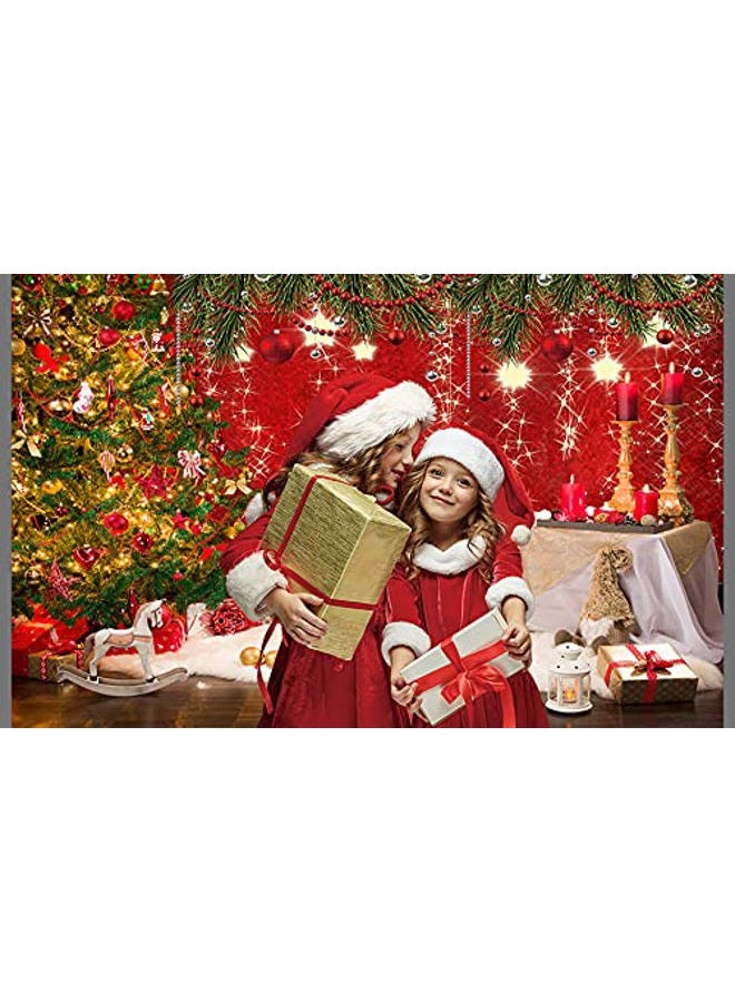 Dudaacvt 7x5ft Christmas Photography Backdrop Christmas Red Theme Backdrop New Year Decoration Background Family Party Baby Shower Decoration Background D607 - Image 4