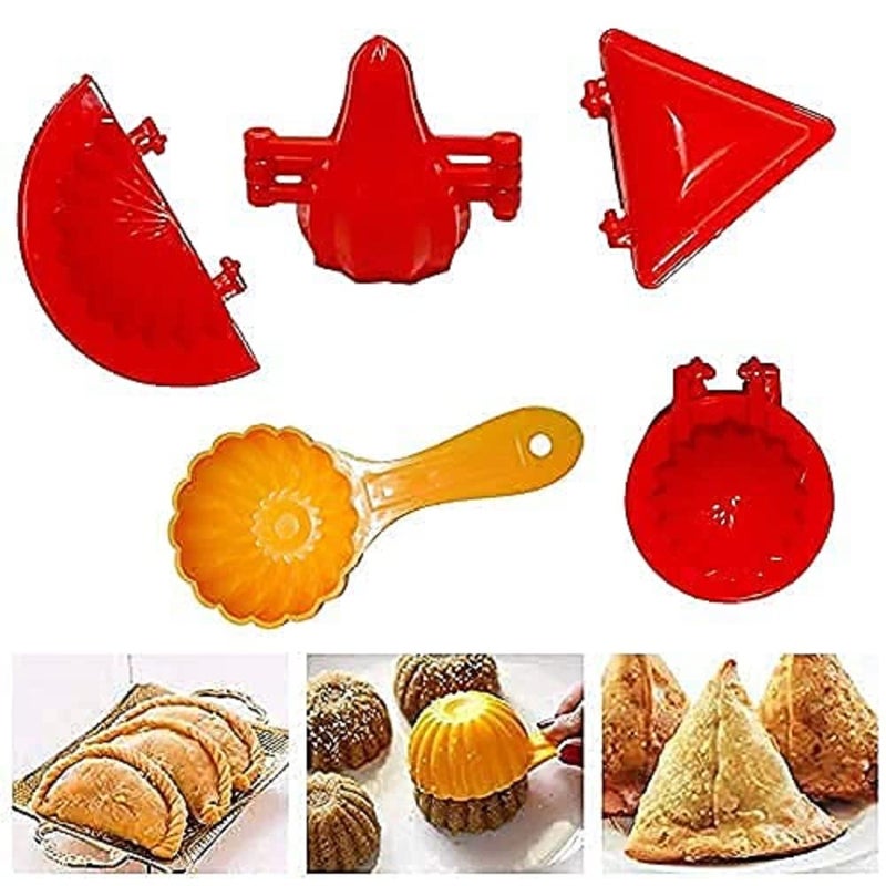 Swami Enterprise Swami Enterprise Plastic Mould for Samosa Modak Gujiya Laddu and Kachori Plastic Dumpling Pie Maker for Kitchen Multipurpose ToolsPack of 5  - Image 1