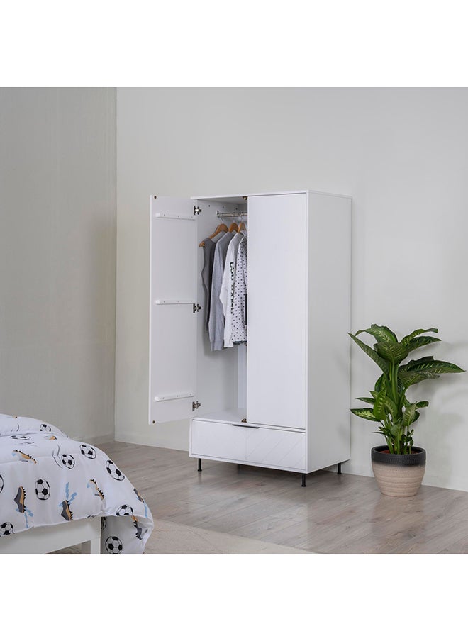 Pan Home - Urbanedge Kids 2 Door Wardrobe Pine Wood & Mdf White - Image 1