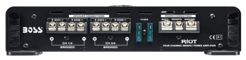 BOSS Audio Systems R3004 4 Channel Car Amplifier - 1200 Watts, 2/4 Ohm Stable, Class A/B, Full Range, Bridgeable, MOSFET Power Supply, Remote Subwoofer Control - Image 5