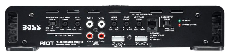 BOSS Audio Systems R3004 4 Channel Car Amplifier - 1200 Watts, 2/4 Ohm Stable, Class A/B, Full Range, Bridgeable, MOSFET Power Supply, Remote Subwoofer Control - Image 4