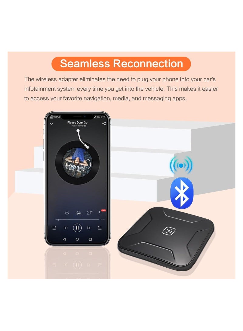 3 in 1 Android Auto & Carplay Wireless Adapter, Wireless Carplay Adapter for Phone, Plug & Play, 5GHz WiFi Wireless CarPlay Android Auto Streaming Box for Car Models 2015-2023, Fast Connecting - Image 2