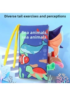 Generic Baby Cloth Book Tail Stereo Band Beep Tear Not Bite Washable Early Education Cognitive Toy-Color:Submarine Animals  - Image 5