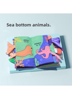 Generic Baby Cloth Book Tail Stereo Band Beep Tear Not Bite Washable Early Education Cognitive Toy-Color:Submarine Animals  - Image 1