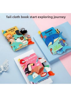 Generic Baby Cloth Book Tail Stereo Band Beep Tear Not Bite Washable Early Education Cognitive Toy-Color:Submarine Animals  - Image 2