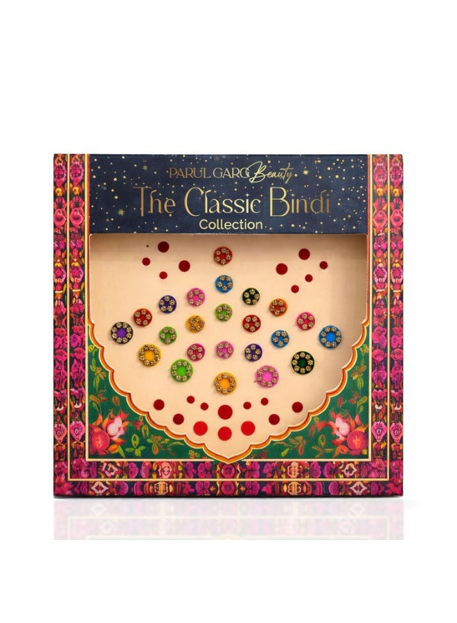 Parul Garg Beauty Utsav Bindi Patta for Women | Reusable Self-Adhesive – 30+ Multicolour Bindis | Traditional Indian Round Bindis for Wedding, Festival & Bridal Wear - Image 1